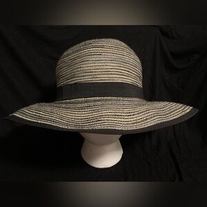 Solar Escape Woven Sun Hat Black Light Blue Cream O/S